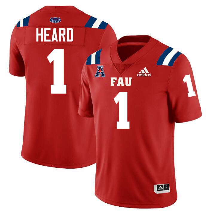 CJ Heard FAU Jersey,Florida Atlantic Owls Football Jersey,Uniforms,Gears-Red